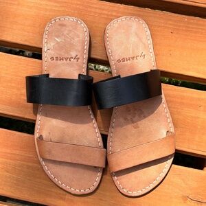 by James Leather Slip On Sandals Size‎ 7